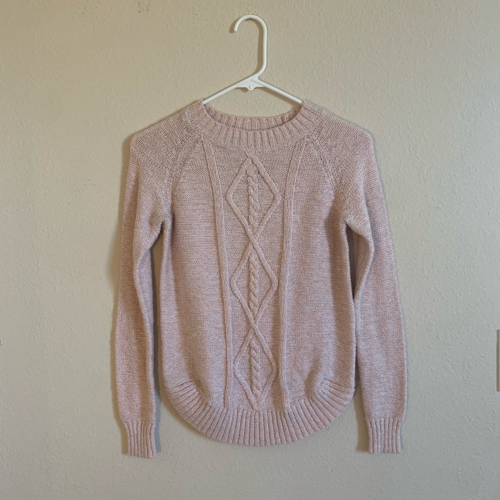 Light pink soft knit pullover sweater